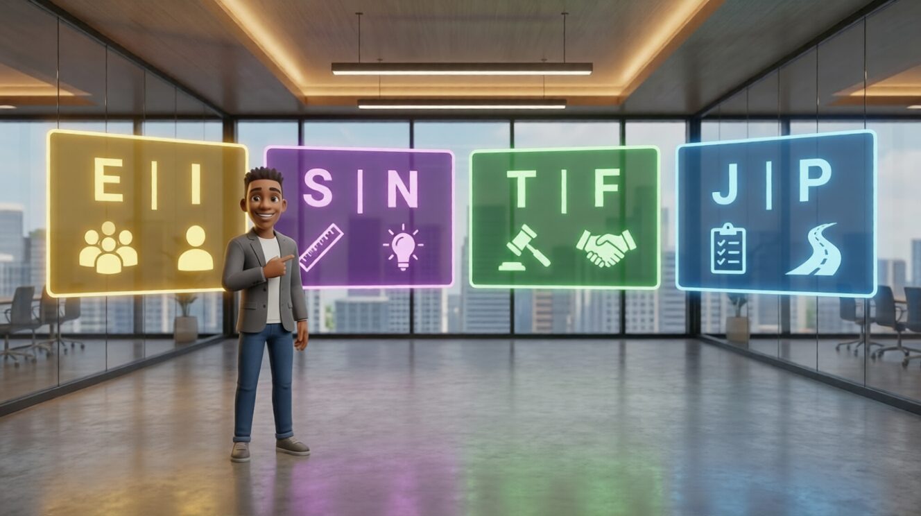 Visual representation describing MBTI dichotomies